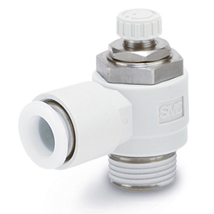 SMC AS1201FM504 (AS1201F-M5-04) - Speed Controller, M5 x 0.8 x tube 4 mm, Meter-out elbow Speed Controller