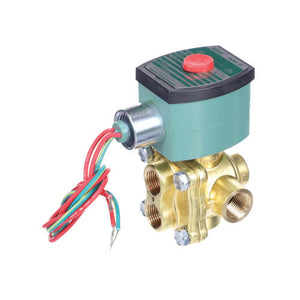 ASCO 8342G003 - 4-Way Direct-Acting Solenoid Valve, 3/8" NPT 4-Way, Brass