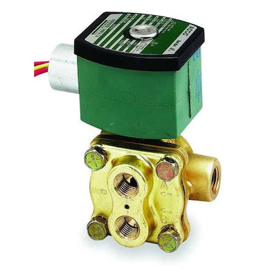 ASCO 8342G001 - 4-Way Direct-Acting Solenoid Valve, 1/4" NPT 4-Way, Brass