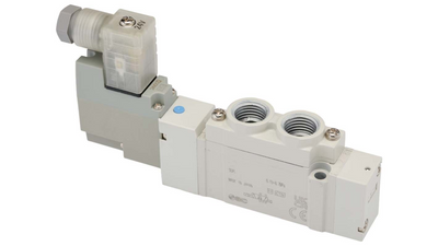 SMC VQZ32515YOS1 (VQZ3251-5YOS1) - 5 Port Solenoid Valve, 2 Position Double, Base Mounted