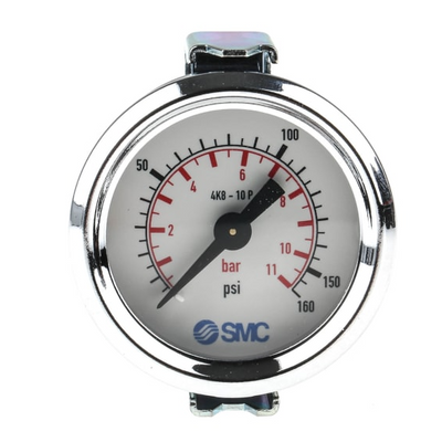 SMC 4K810 (4K8-10) - Pressure Gauge, 0-10 bar, R1/8 connection