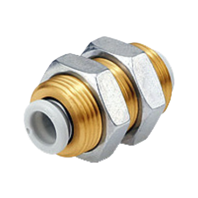 SMC KQ2E0600A (KQ2E06-00A) - One-touch Bulkhead Union, ø6 tube x ø6 tube, Bulkhead Union