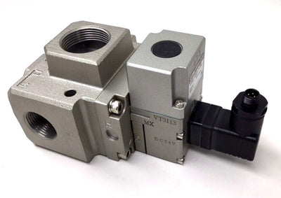 SMC VP3165105DZA (VP3165-105DZA) - Large Size 3 Port Solenoid Valve, Rc1 Port, N.C. Actuation