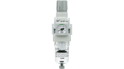 SMC AW20F02EB (AW20-F02E-B) - Modular Filter Regulator, G1/4 Port, With Square Embedded Pressure Gauge