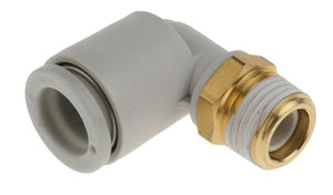 SMC KQ2L0801AS (KQ2L08-01AS) - One-Touch Fitting Male Elbow, Ø8 mm Tube O.D., R1/8 Male Thread