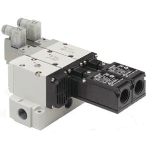 SMC VP5445DZ103NX555 (VP544-5DZ1-03N-X555) - Residual Pressure Release Valve, 3/8" NPT Port, 24 VDC DIN Terminal