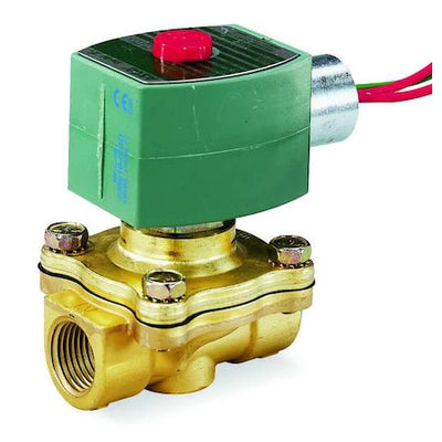 ASCO EF8210G095 - 2-Way Pilot-Operated Solenoid Valve, 3/4" NPT Normally Closed, Brass