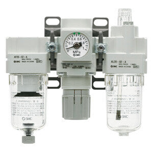 SMC AC20-F01G-B (AC20F01GB) - Modular F.R.L. Unit, G1/8 Port, With Gauge