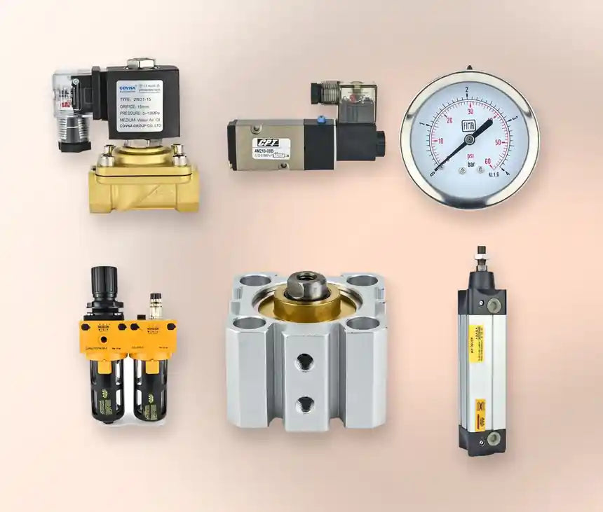 HydroAir — solenoid valves, FRL units, air cylinders, fittings and PU tube